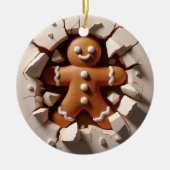 Grappig tweezijdig peperkoek man kerst keramisch ornament (Voorkant)