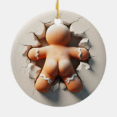 Grappig tweezijdig peperkoek man kerst keramisch ornament (Achterkant)