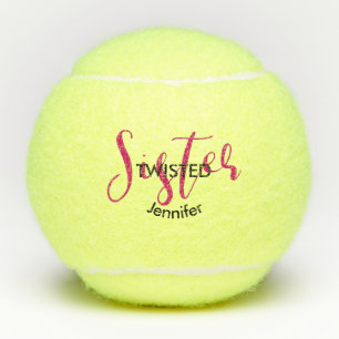 Grappig Twisted Sister Naam Typografie Gift Tennisballen