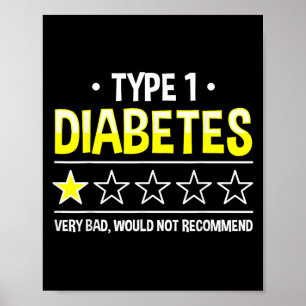 Grappig Type 1 Diabetes One Star Humor Poster