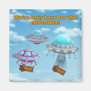 Grappig UFO chocolade liefhebbers ontwerp Magneet