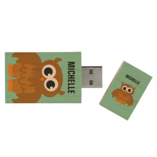 Grappig uil cartoon USB pendrive flash drive Houten USB Stick