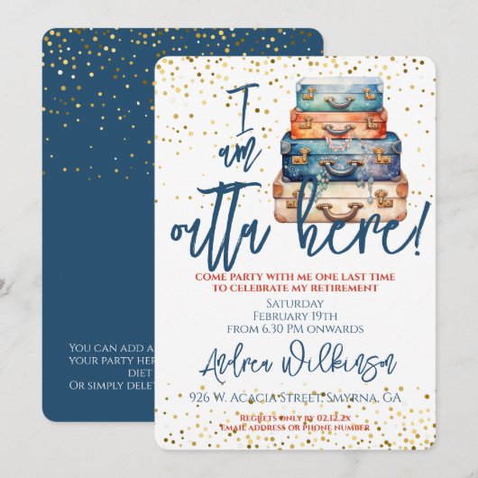 Grappig uitje hier pensioenfeest kaart (Voorkant / Achterkant)