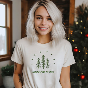 Grappig uitziende dennenbomen Vakantie Kerstmis Pu T-shirt