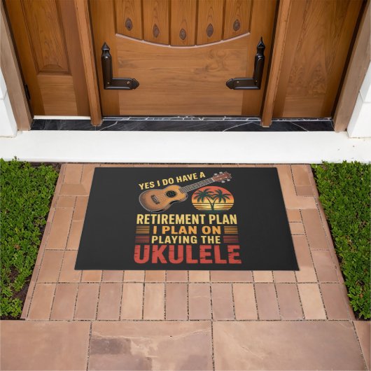 Grappig Ukelele Pensioenplan Deurmat (Buiten)
