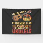Grappig Ukelele Pensioenplan Spandoek (Horizontaal)