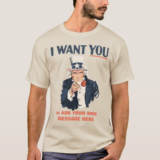 Grappig Uncle Sam Patriotic Custom Bericht T-shirt (Voorkant)