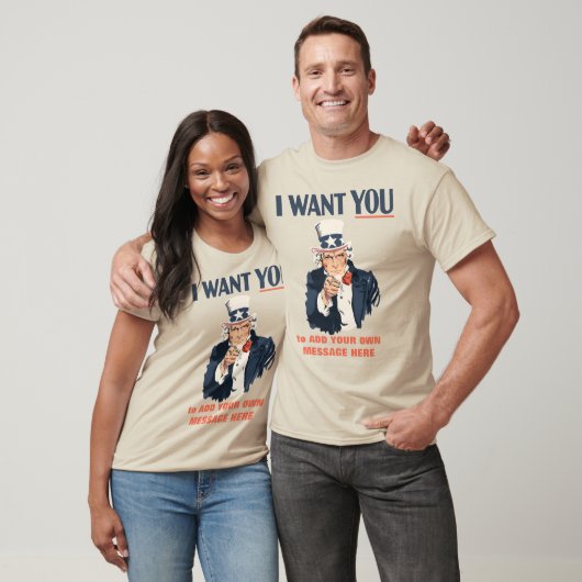Grappig Uncle Sam Patriotic Custom Bericht T-shirt (Unisex)