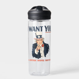 Grappig Uncle Sam Patriotic Custom Waterfles