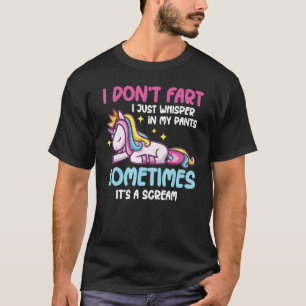 Grappig Unicorn Fart Humor dat ik niet flauw val. T-shirt