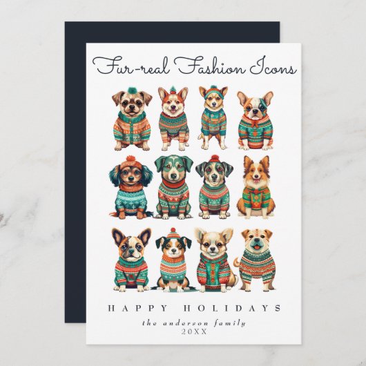 Grappig Unieke Kerst Humor Mode Huisdieren Honden Feestdagenkaart (Voorkant / Achterkant)