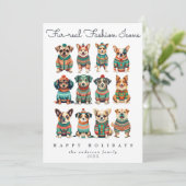 Grappig Unieke Kerst Humor Mode Huisdieren Honden Feestdagenkaart (Staand voorkant)