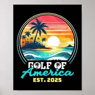 Grappig USA Amerika Shirt Golf van Amerika EST 202 Poster