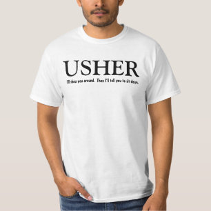Grappig Usher Wedding Party Shirt