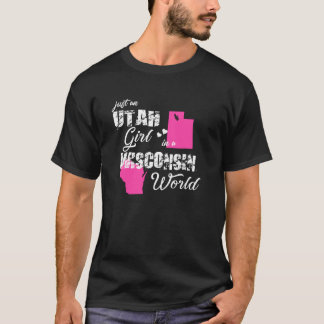 Grappig Utah gewoon een Utah meisje in een Wiscons T-shirt