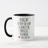 Grappig vader geschenk zijnde mijn vader in de wet mok (Links)