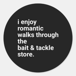 Grappig vader shirt romantische wandelingen vissen ronde sticker