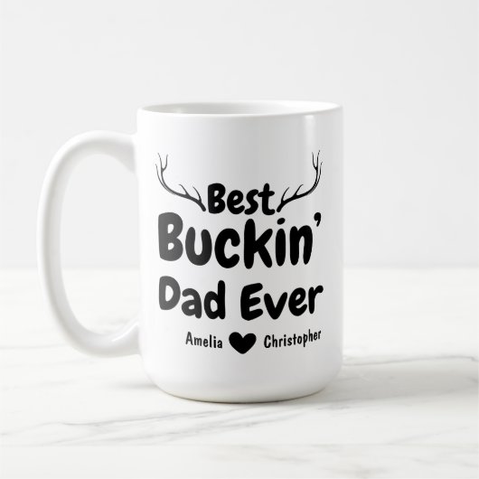 Grappig Vaderdag Gift Best Buckin Dad ruig Koffiemok (Links)