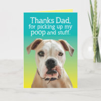 Grappig Vaderdag Kaart Dank u wel van de hond