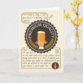 Grappig Vaderdag Retro Bierlabel voor Boss Kaart (Gele Bloem)