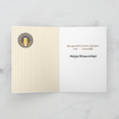 Grappig Vaderdag Retro Bierlabel voor neef Kaart (Binnen)