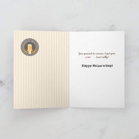 Grappig Vaderdag Retro Bierlabel voor neef Kaart (Binnen)