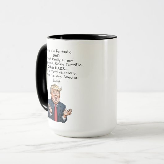 Grappig Vaderdag Trump, echt geweldige koffie-Mok Mok (Voorkant links)