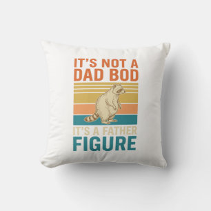 Grappig vaderfiguur wasbeer vintage shirt ontwerp_ kussen
