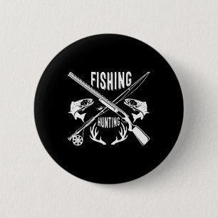 Grappig Vadersdag Cadeau voor Vis- en Jachtliefheb Ronde Button 5,7 Cm