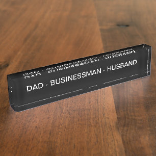 Grappig vadersdag kantoordecoratie bord naambordje
