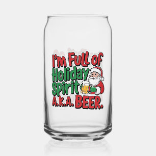 Grappig Vakantie spirit biertje Kerst drink feest Blikvorm Glas