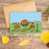 Grappig, Vakantie, Thanksgiving Turkije Cartoon Kaart