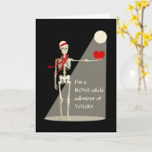Grappig Valentijnsdag Skelet, Bone-afide Admirer Kaart (Gele Bloem)