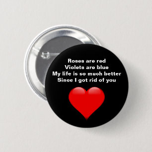 Grappig Valentijnse gedicht alleenstaande vrouwen Ronde Button 5,7 Cm