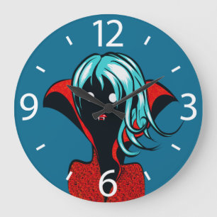 Grappig vampier meisje Schattige Gothic karakter k Grote Klok