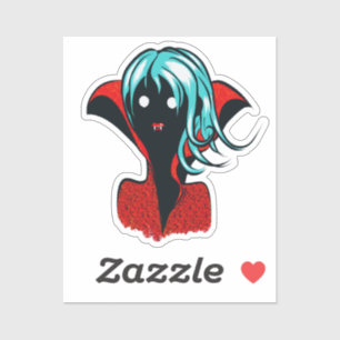 Grappig vampier meisje Schattige Gothic karakter k Sticker