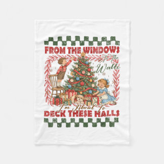 Grappig van naar wanden kerst jongens meisjes klei fleece deken