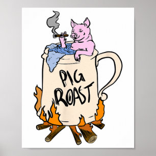 Grappig Varken gebraden in een Beer Stein Gift Poster