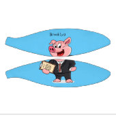 Grappig varken in business suit cartoon basketbal (Panelen)