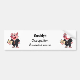 Grappig varken in business suit cartoon bumpersticker