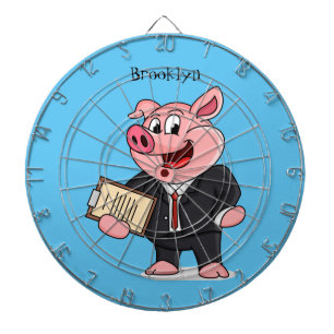 Grappig varken in business suit cartoon dartbord