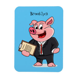 Grappig varken in business suit cartoon magneet