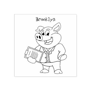 Grappig varken in business suit cartoon rubberstempel