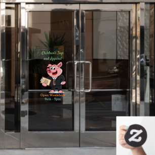 Grappig varken in zakelijk pak cartoon  raamsticker