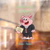 Grappig varken in zakelijk pak cartoon  raamsticker (Vel 2)