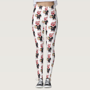 Grappig varken in zakenkostuum cartoon leggings