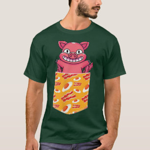 Grappig varken liefhebber ontbijt eten eieren zakj t-shirt