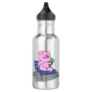 Grappig varkensconsumptie-ijs   Achterkleur kiezen Waterfles