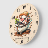 Grappig varkensverblijf voeg tekst badkamer grote klok (Hoek)