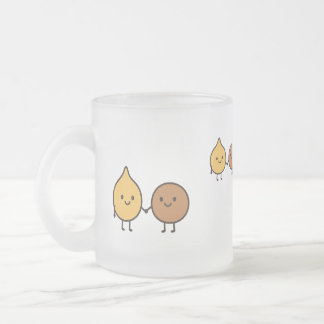 Grappig vegan ontwerp met 2 schattige bonen matglas koffiemok